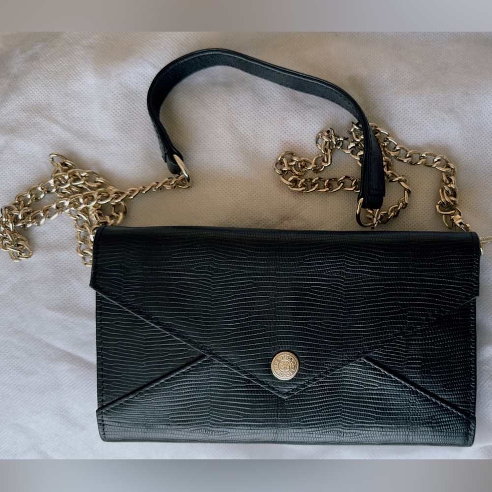 EUC Rebecca Minkoff Black Leather Wallet on Chain